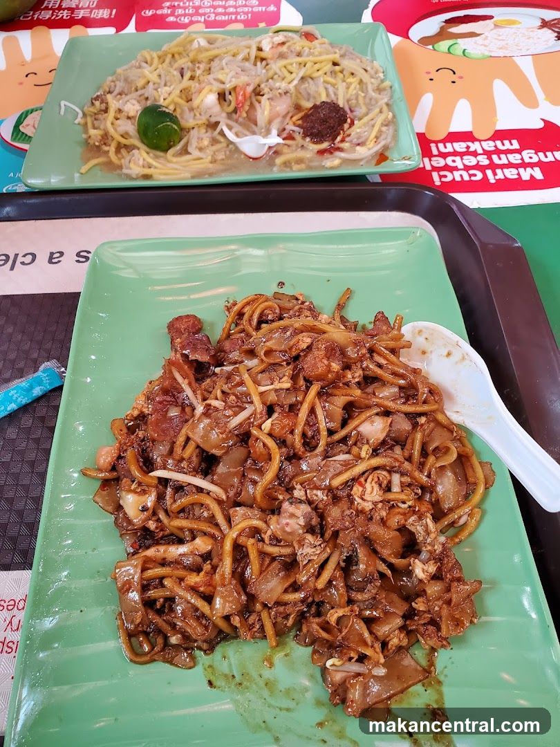 Two plates of noodles