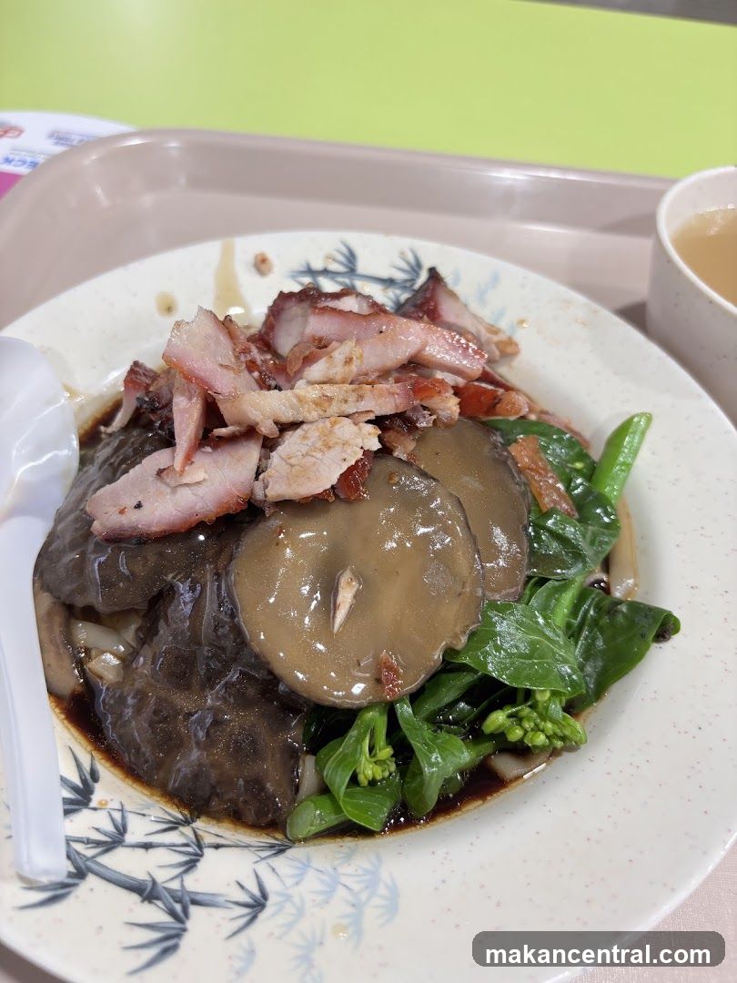 Char Siu Rice with Mushrooms and Greens