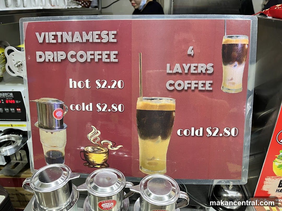 Vietnamese Drip Coffee Menu