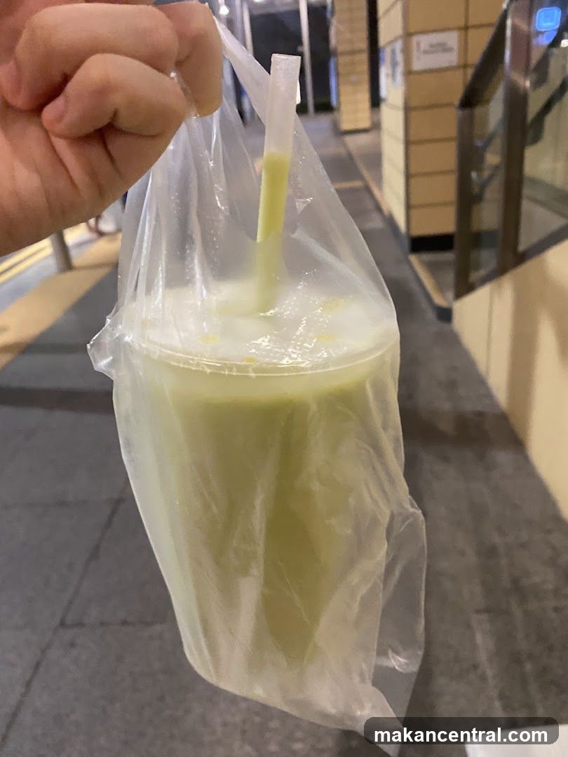 Green Drink in Plastic Bag