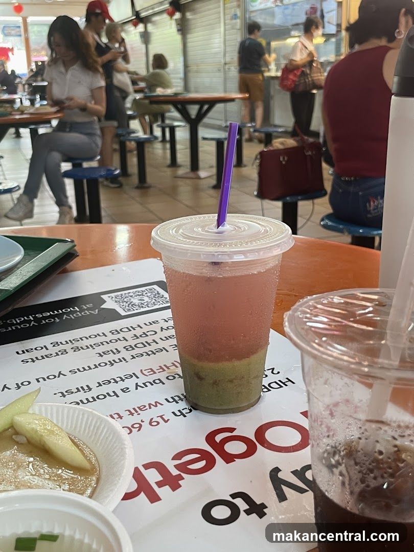 Drinks and Food at a Hawker Centre