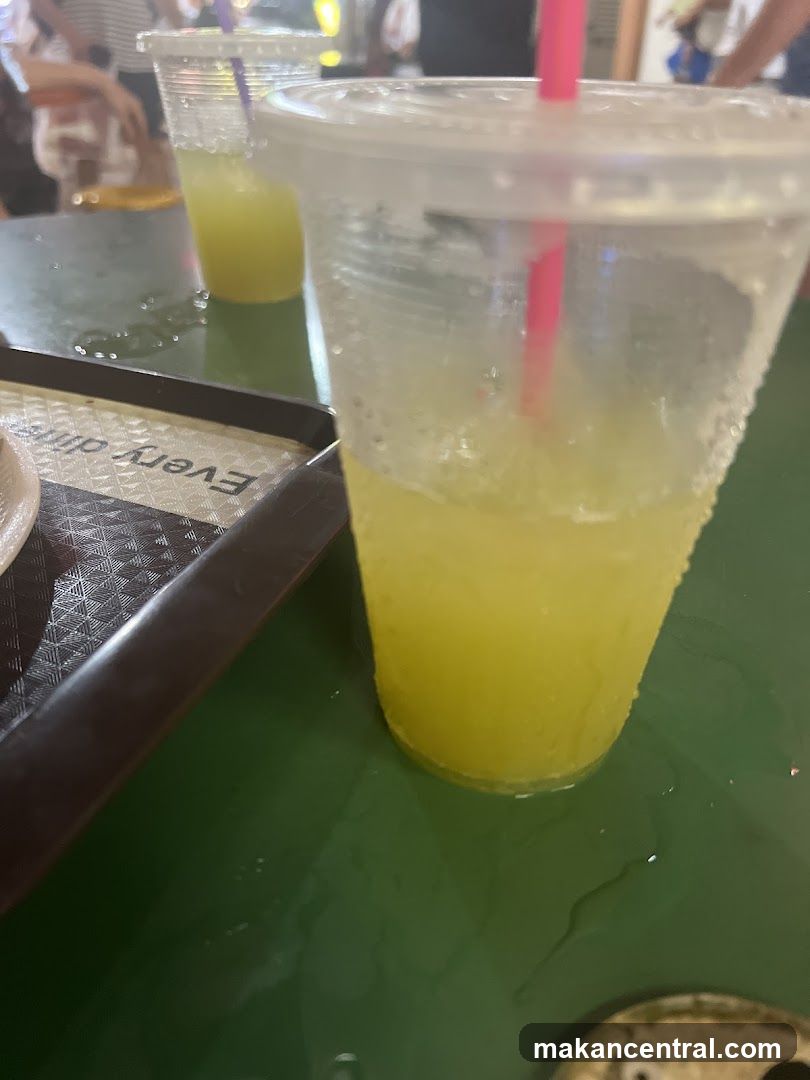Two drinks on a table