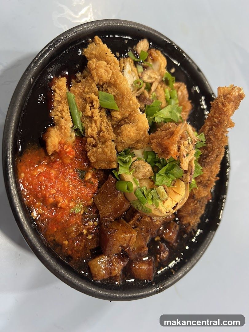 Fried Chicken and Braised Pork Belly Dish