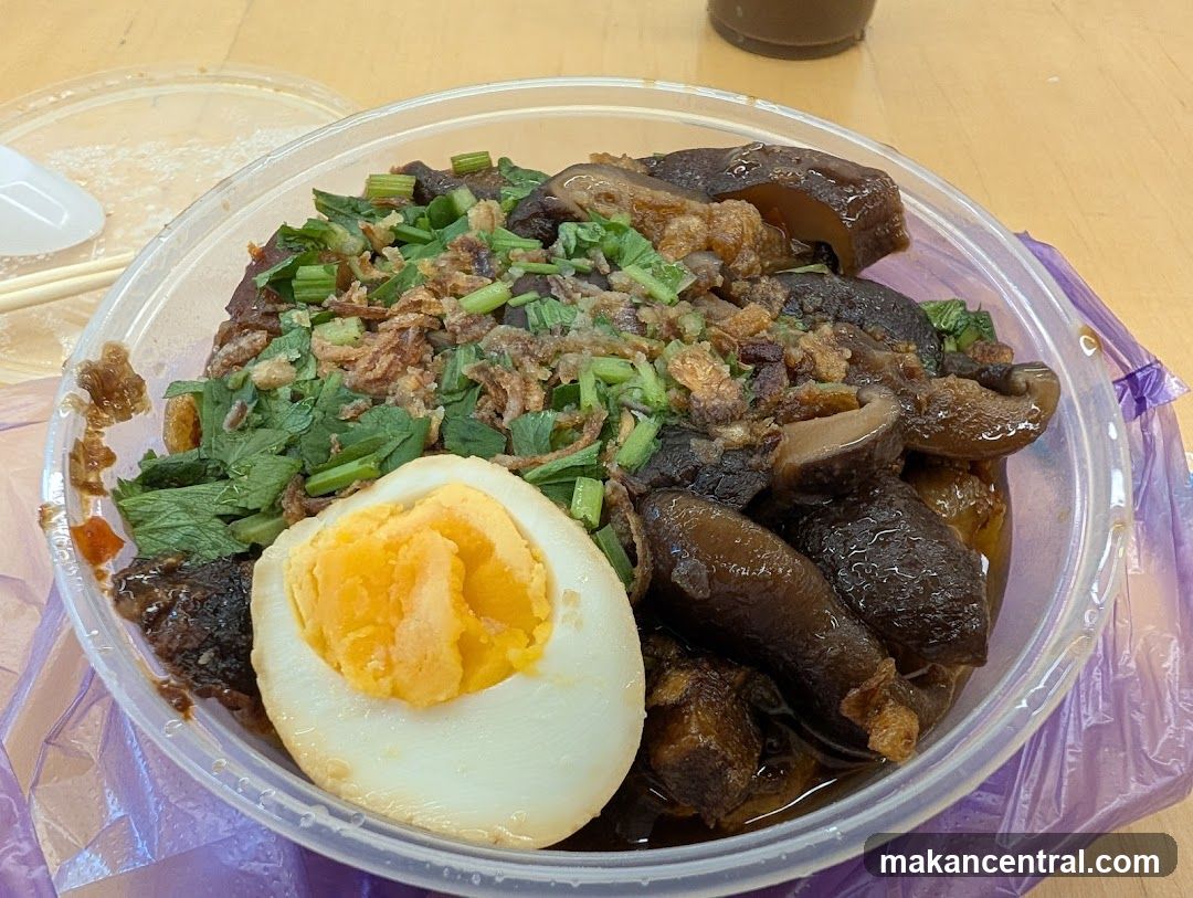 Braised Pork Belly with Mushrooms and Egg