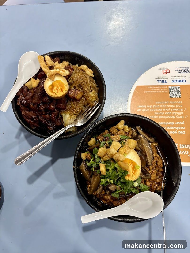 Two bowls of noodles