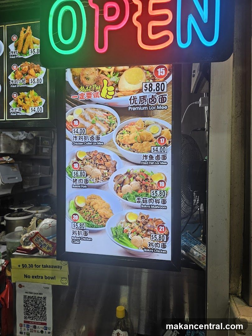 Deli Bak Chor Mee Menu