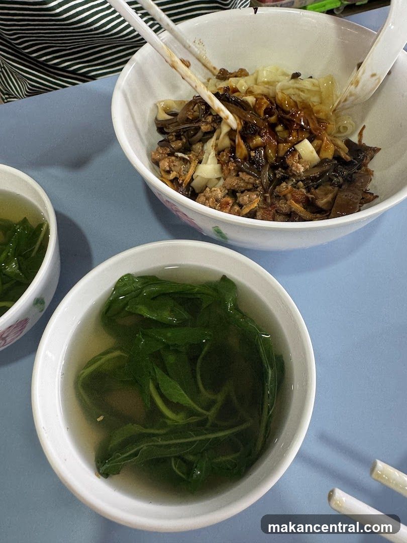 Noodles with Toppings and Greens