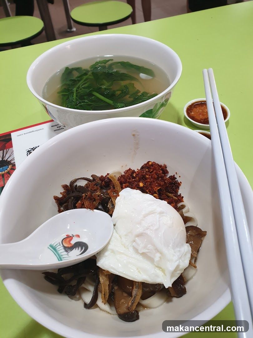 Noodles with Poached Egg and Soup