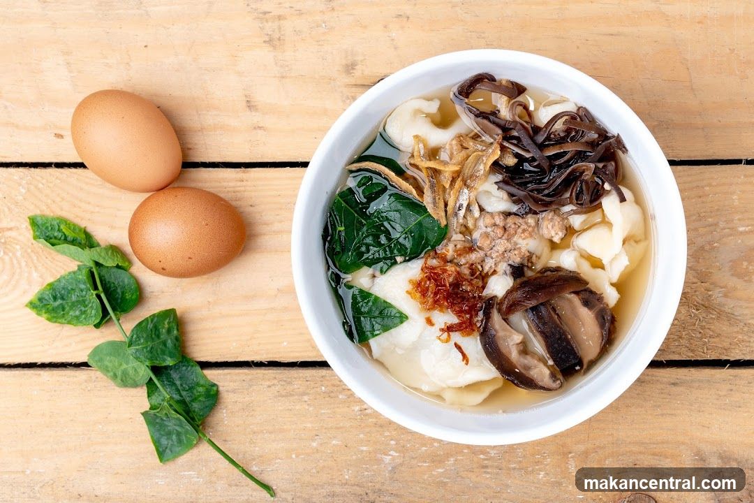 Bowl of Congee with Eggs and Greens