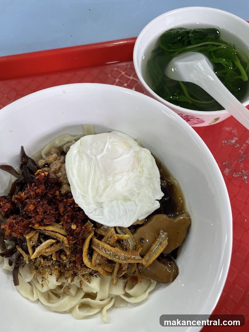 Noodles with Poached Egg and Soup