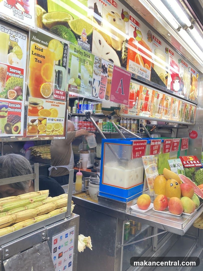 Juice Stand with Various Fruit Drinks