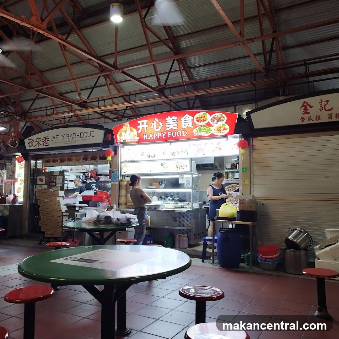 Food stalls in a market
