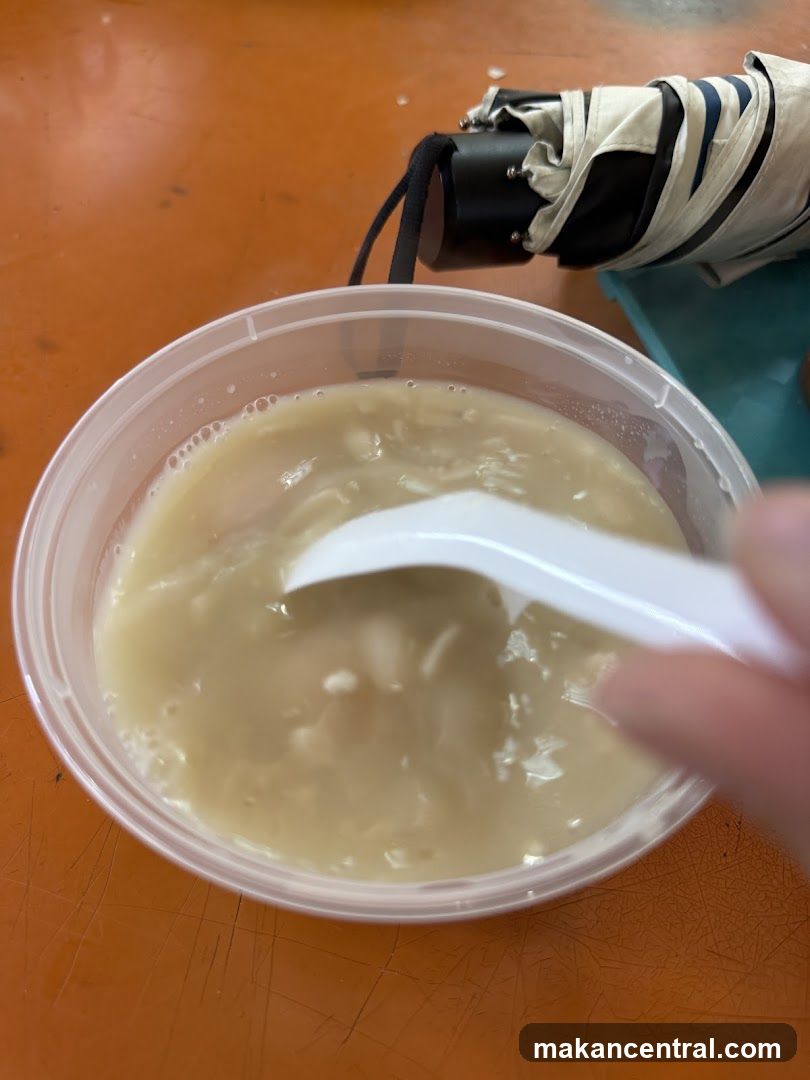 Soup in a plastic container