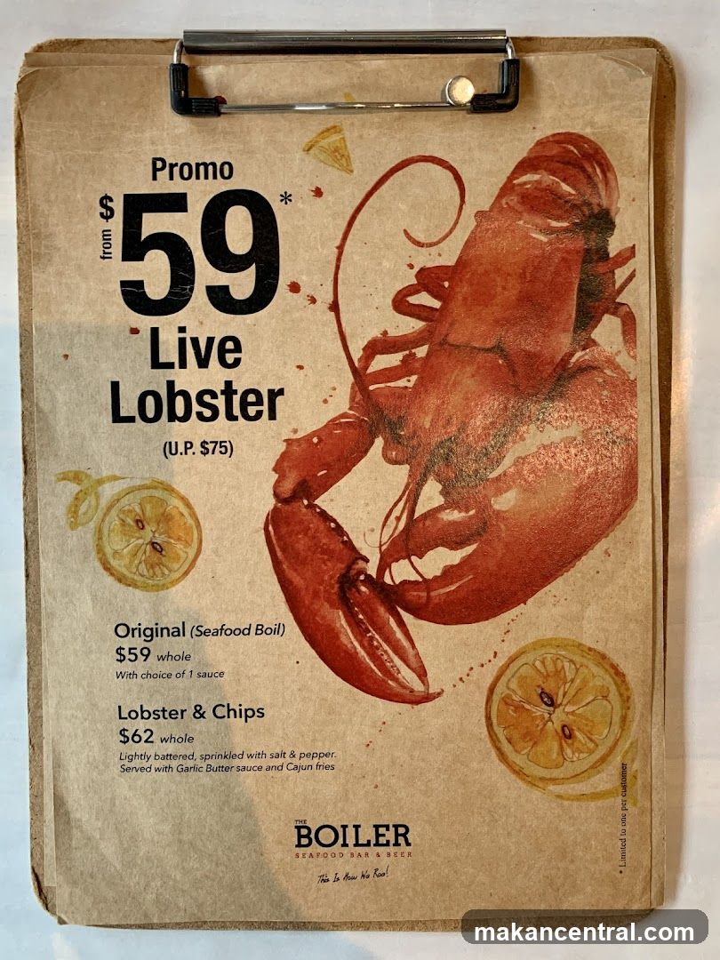 The Boiler Seafood Bar & Beer Menu