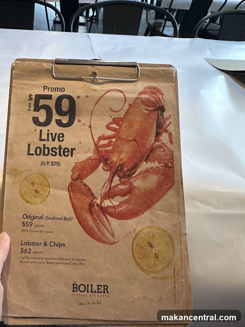 The Boiler Seafood Bar & Beer Menu