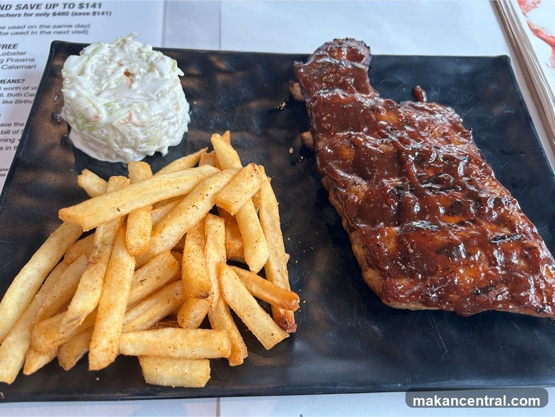 BBQ Ribs with Fries and Coleslaw