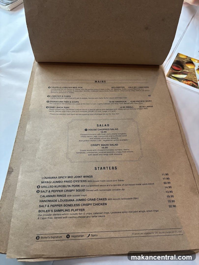 MAINS, SALAD, STARTERS