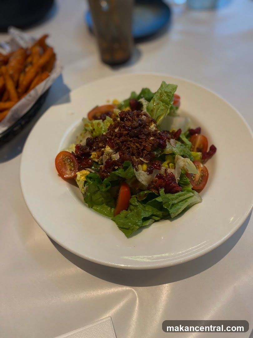 Salad and Sweet Potato Fries