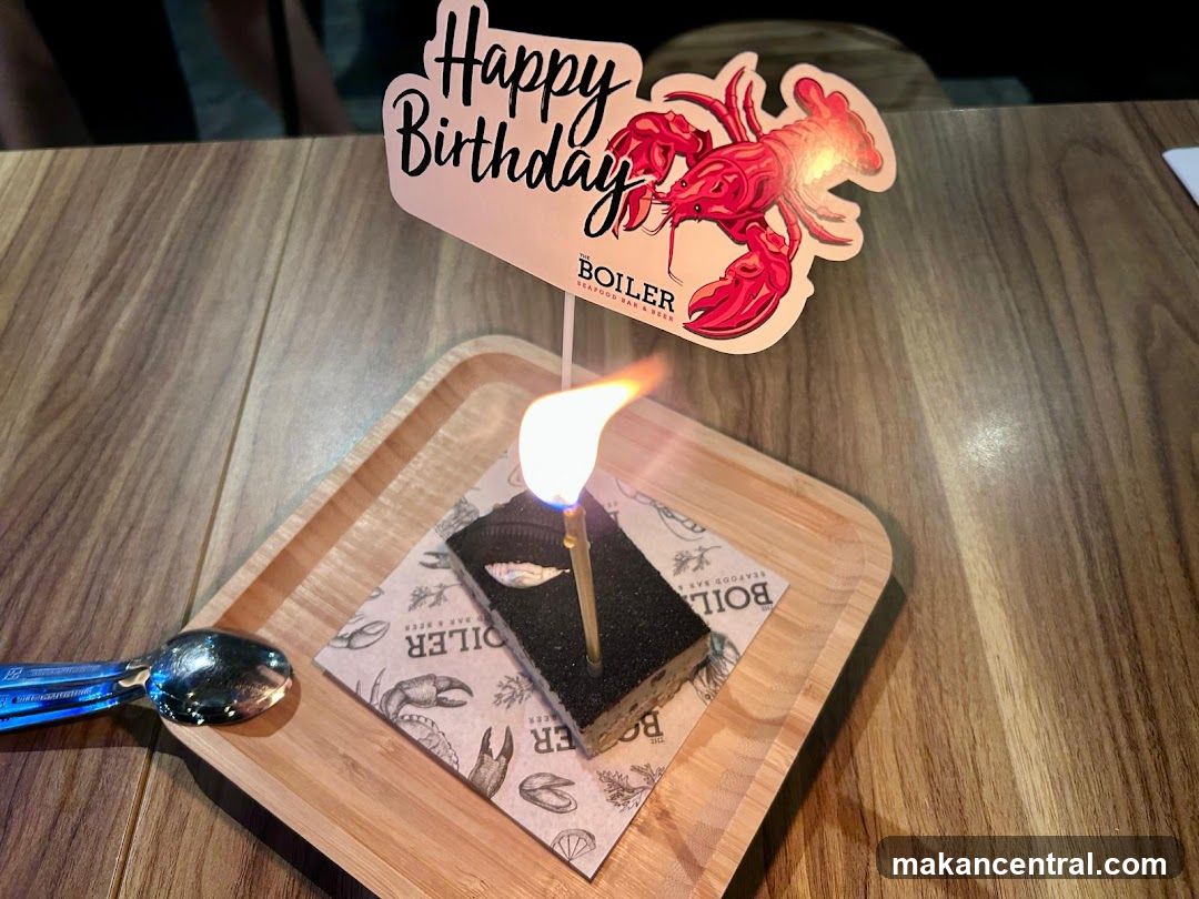 Birthday dessert with candle
