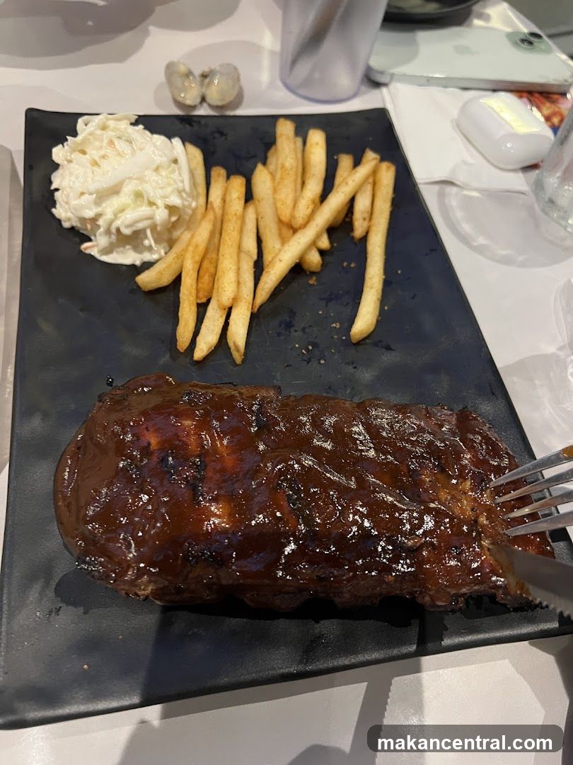 BBQ Ribs with Fries and Coleslaw