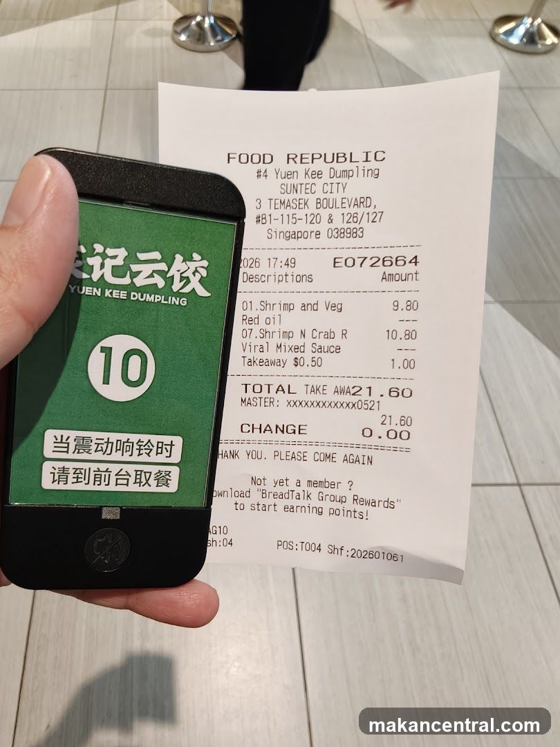 Food Republic Receipt and Pager