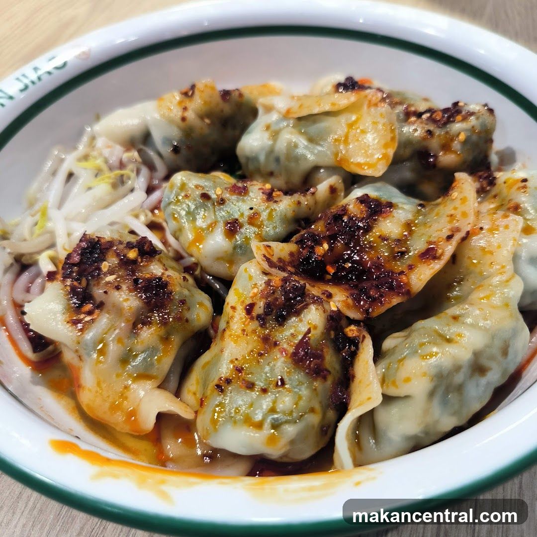 Spicy Dumplings with Bean Sprouts