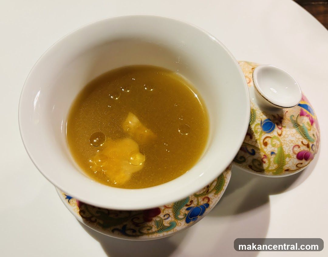 Soup in a decorative bowl