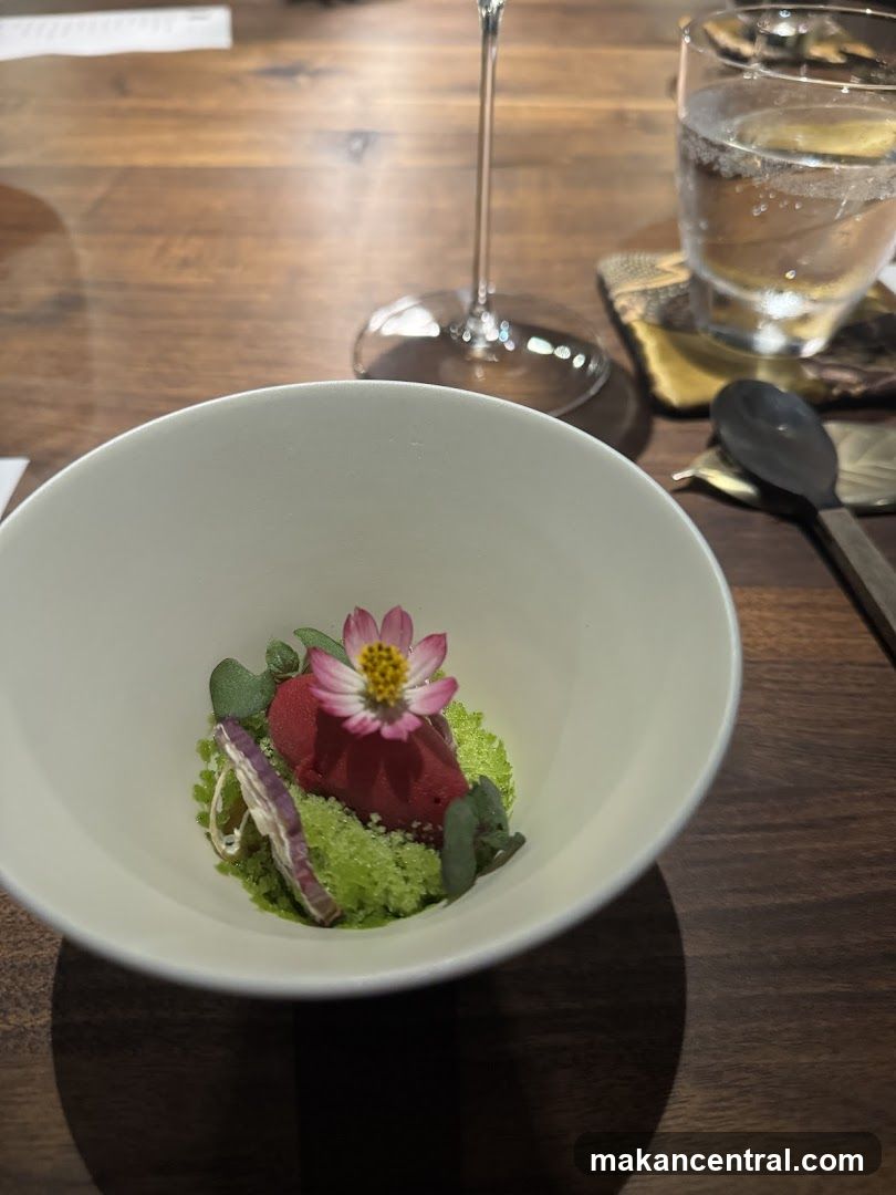 Dessert with Flower Garnish