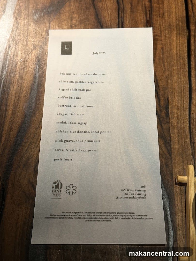 July 2025 Menu