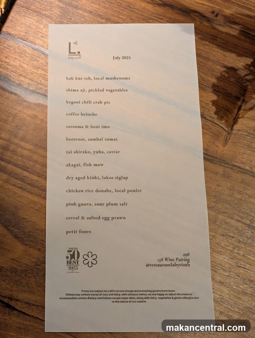 July 2025 Menu