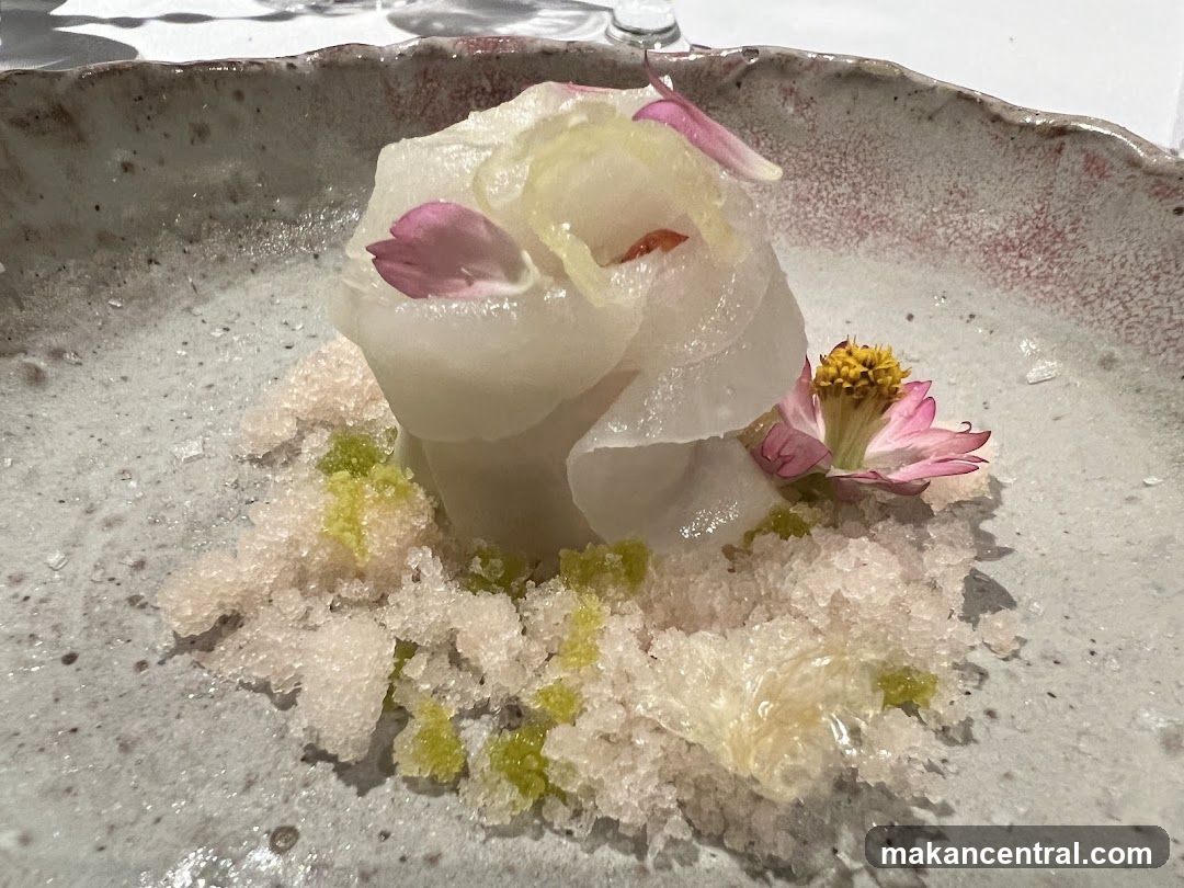 Delicate Seafood Dish with Edible Flowers