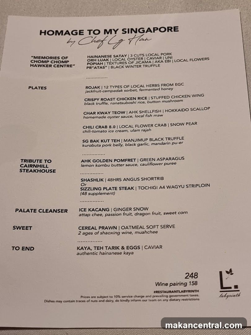 HOMAGE TO MY SINGAPORE by Chef Lg Han