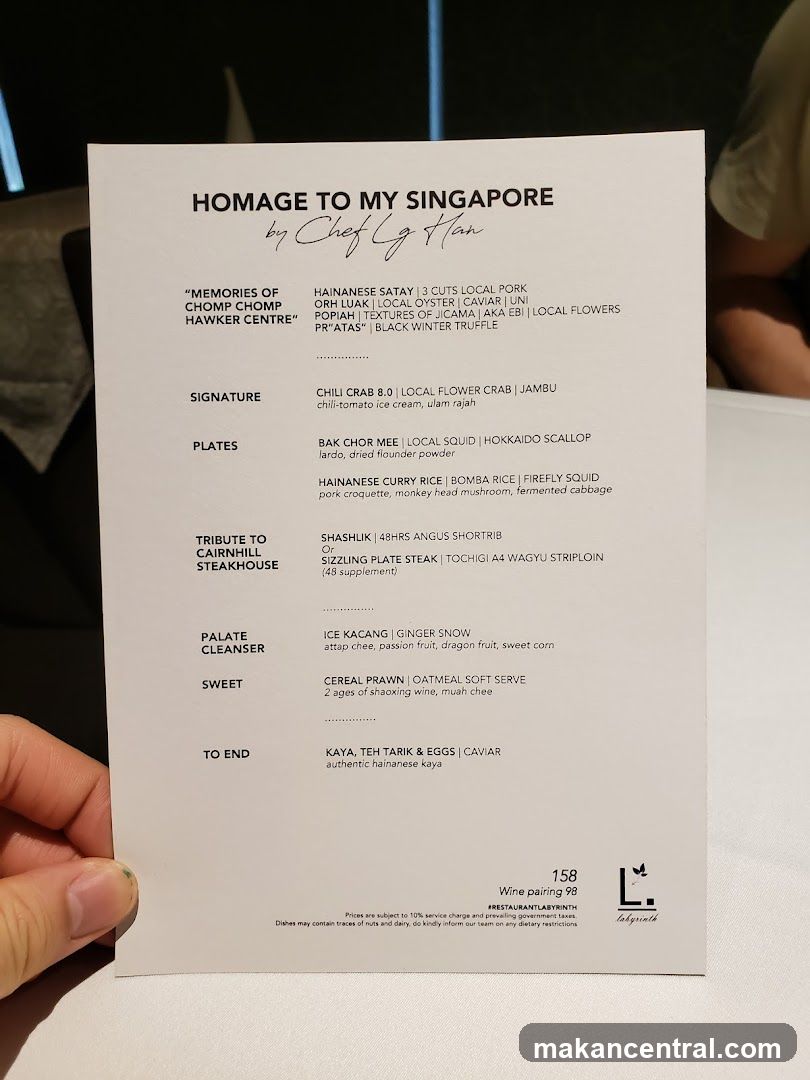 Homage to My Singapore by Chef Lg Han