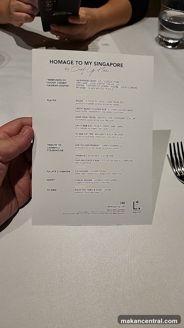HOMAGE TO MY SINGAPORE by Chef Lg Han