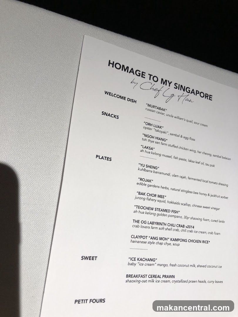 HOMAGE TO MY SINGAPORE by Chef LG Han