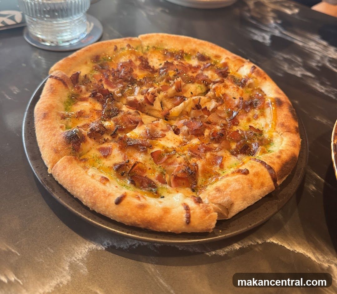 Pizza with Bacon and Pesto