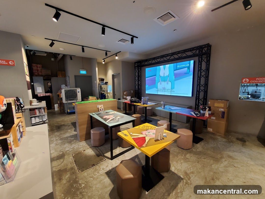 Anime-themed cafe interior