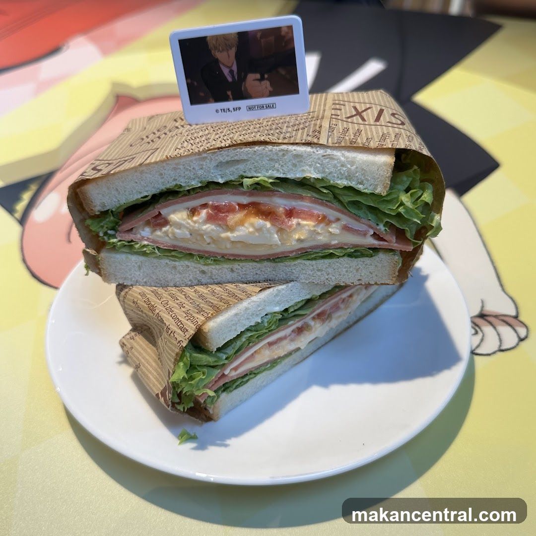 Sandwich with Anime Figurine