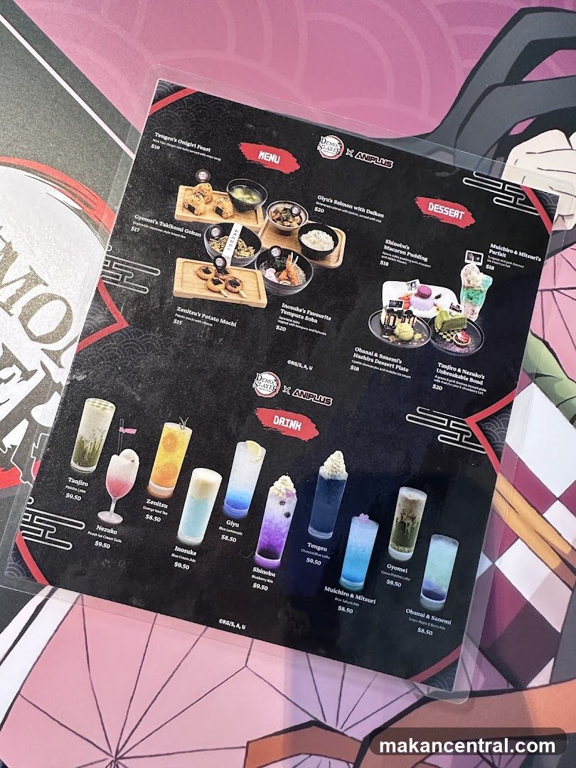 Demon Slayer x Aniplex Menu