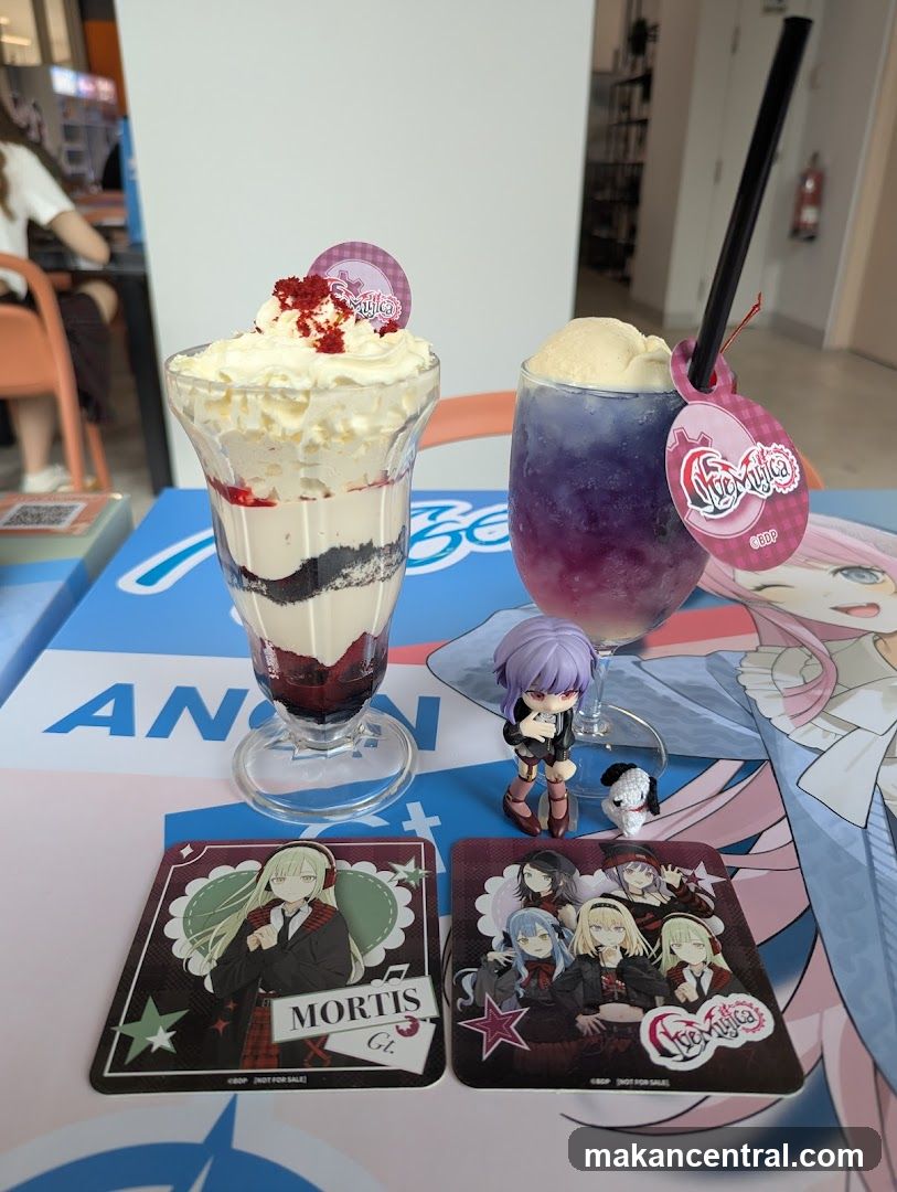 Dessert and Drink with Anime Figurines