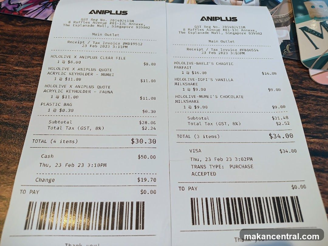 Aniplus Receipts