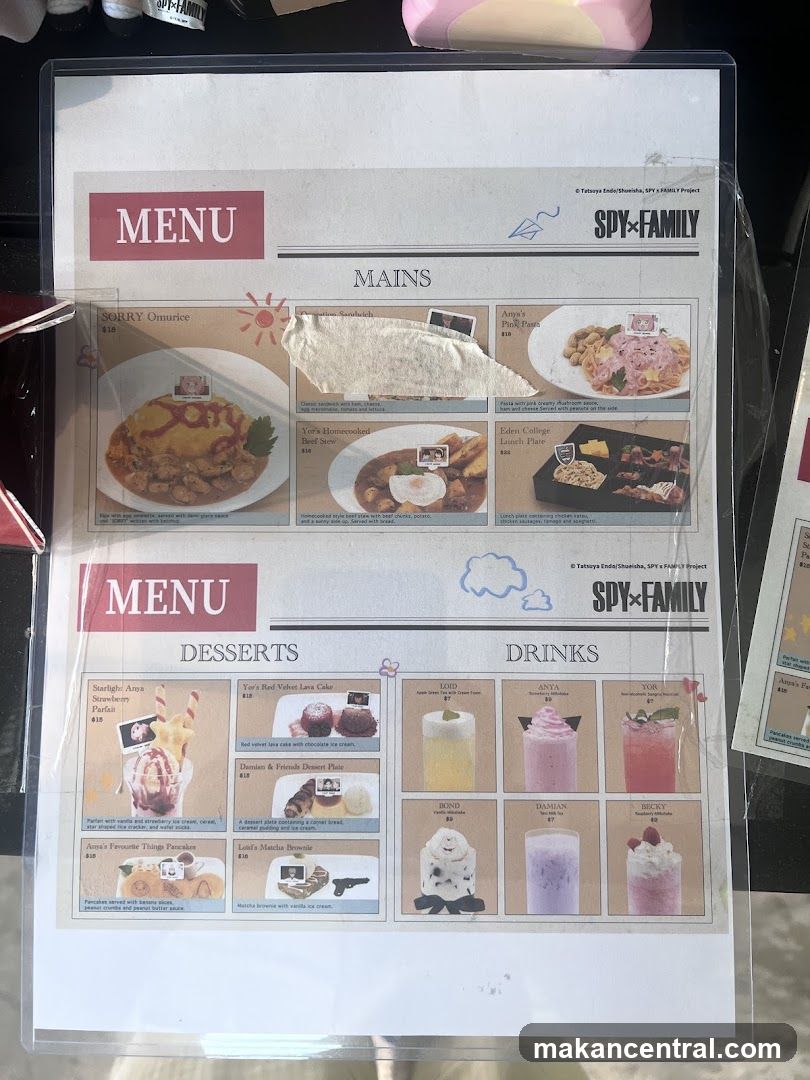 SPY FAMILY MENU