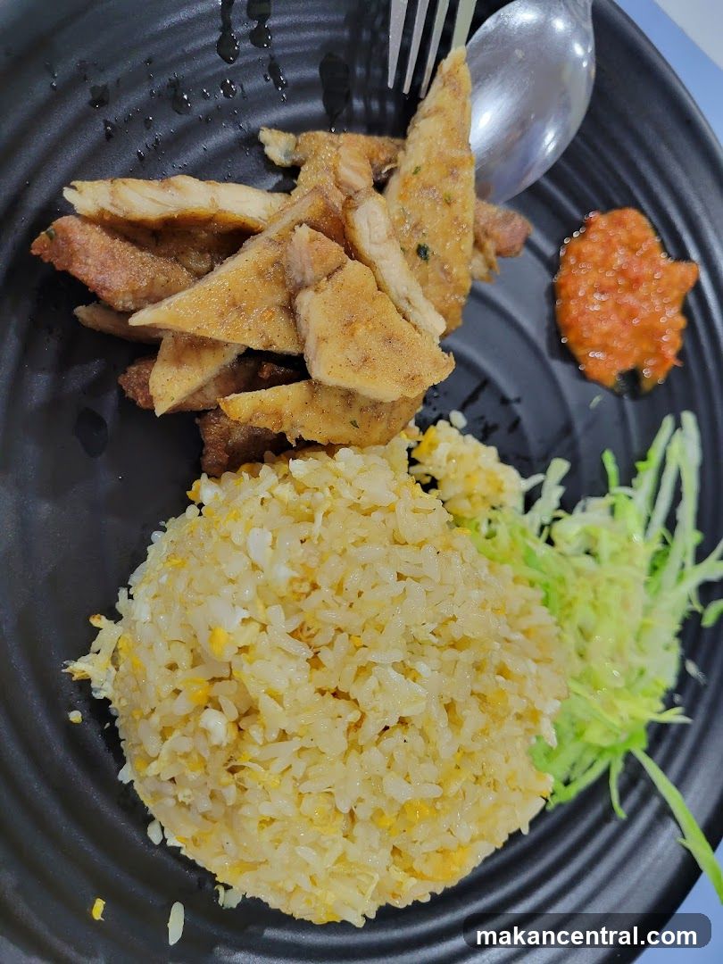 Fried Rice with Sliced Meat and Chili Sauce