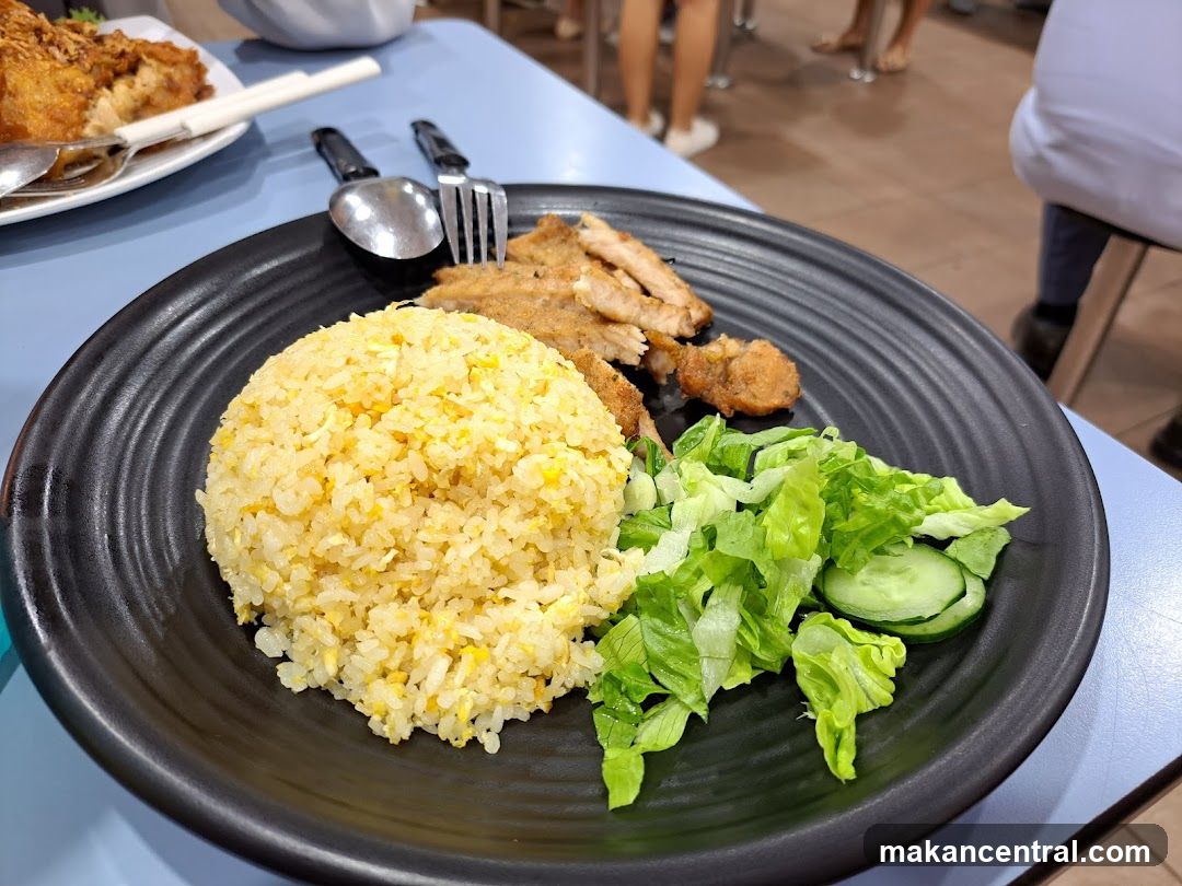 Fried Rice with Pork and Salad