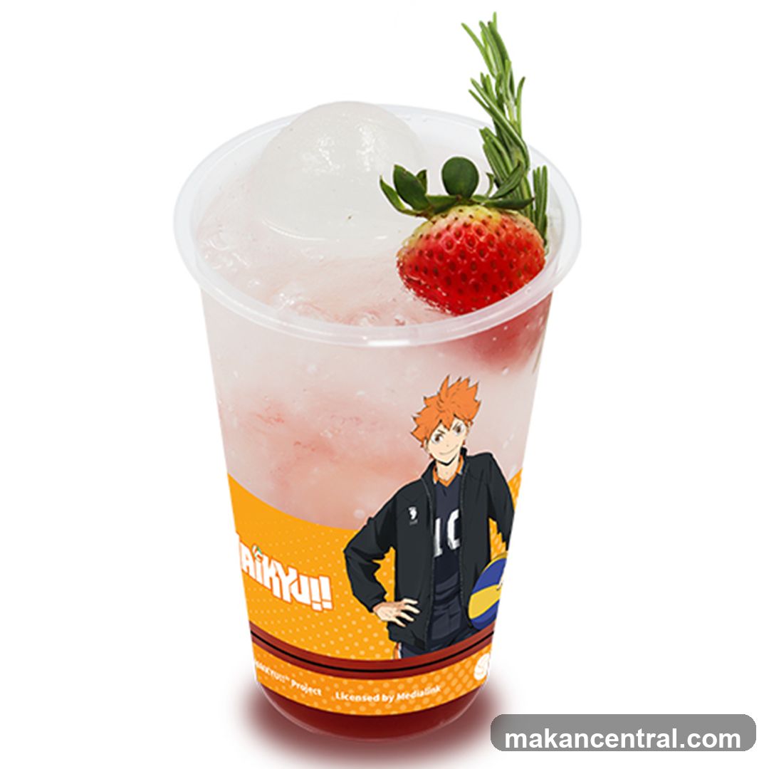 Strawberry Drink with Anime Character