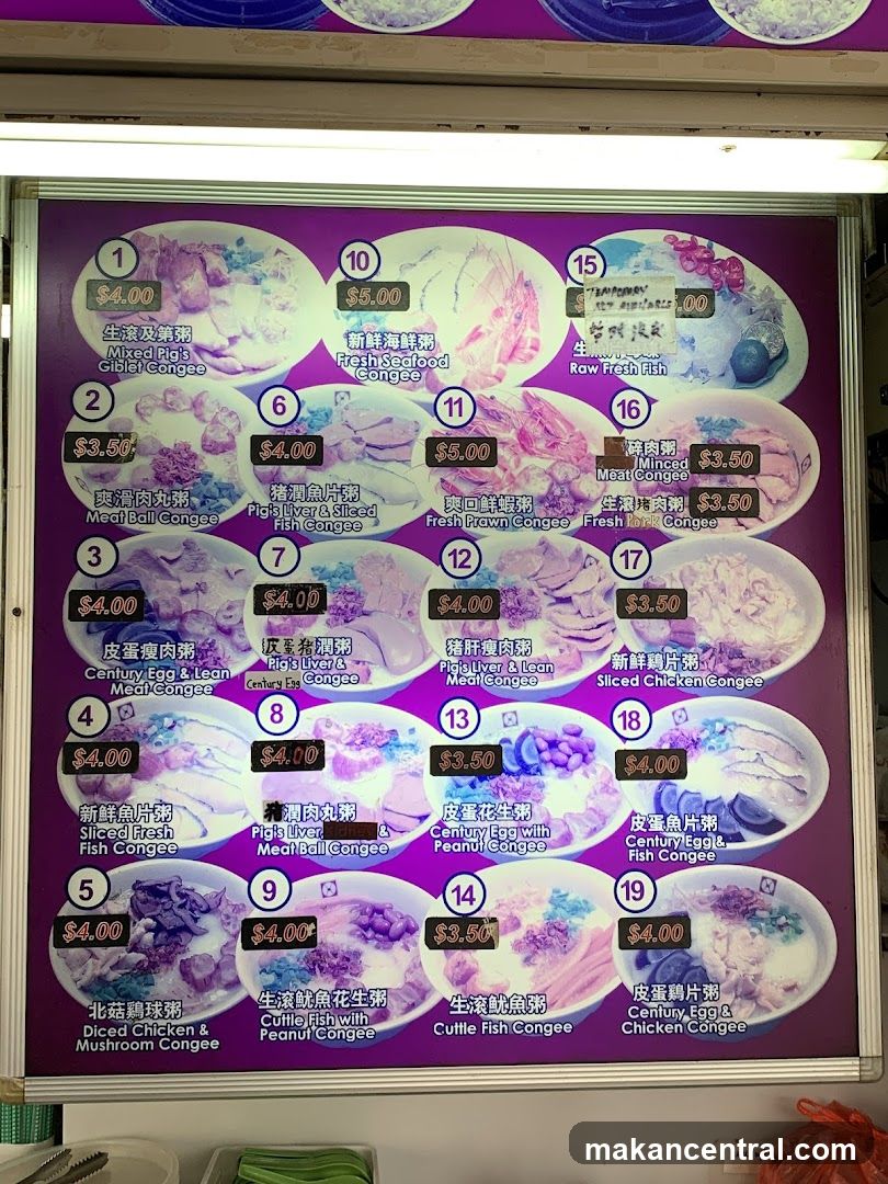 Congee Menu