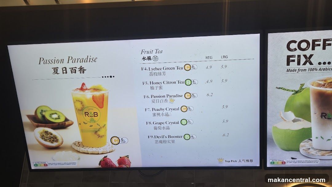 Fruit Tea Menu