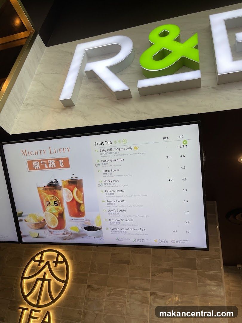 R&B Tea Menu