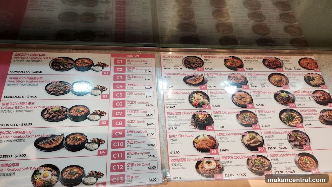 Korean Food Menu