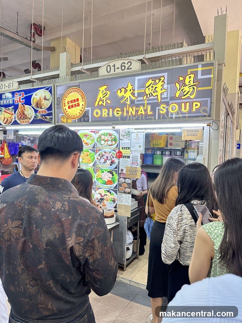 Food Stall with Menu and Customers